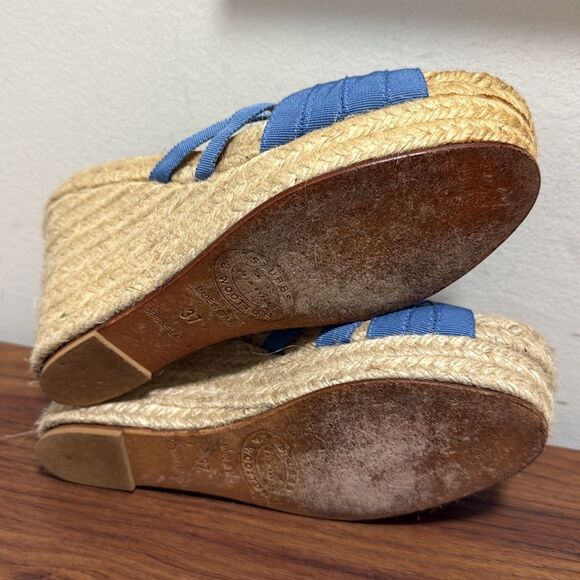 Stubbs & Wooton Grace Rib Blue Espadrille. Size 37 - Picture 5 of 5